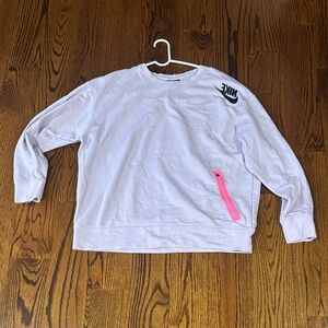Nike Long Sleeve Shirt - White with Black and Pink Accents